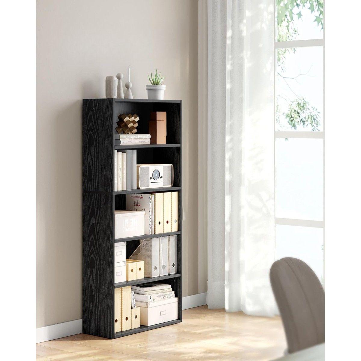 Estanteria Librero Clásico Negro 5 Niveles Vagla-3