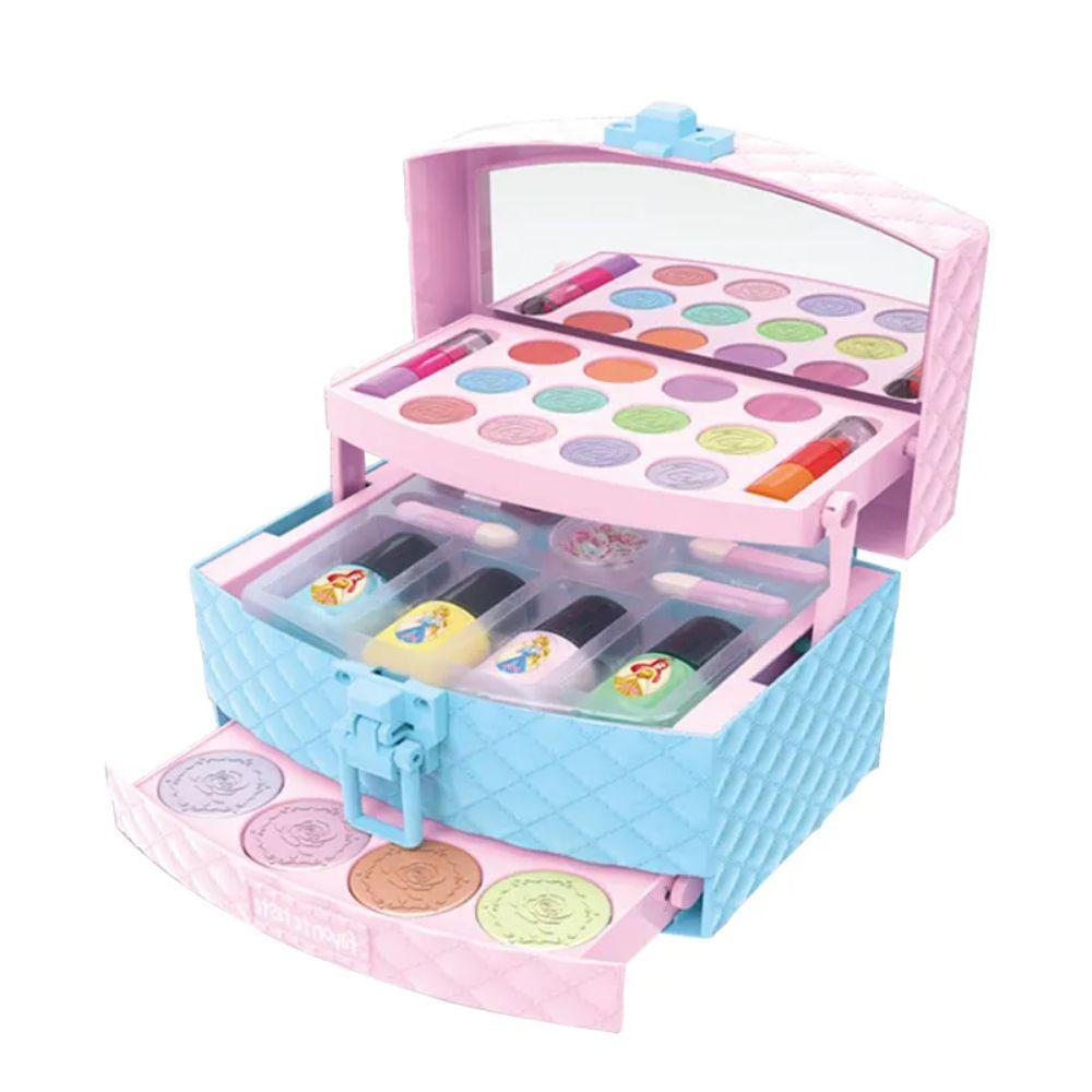 Set de Belleza Infantil Maleta Maquillaje y Esmaltes Celeste-2