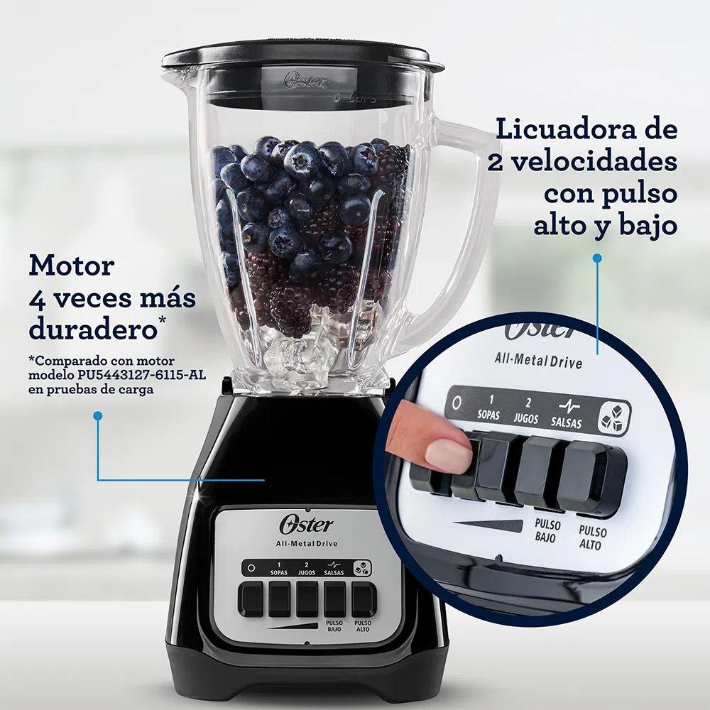 Licuadora Negra Oster 1,5 Lts Vaso de vidrio-3