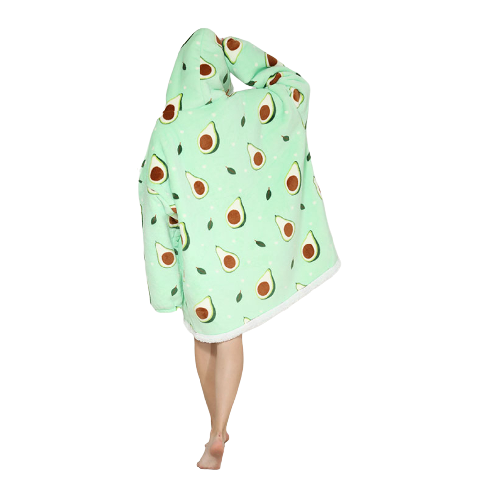 Manta con Capucha Suave Poncho Poleron Adulto Palta-1