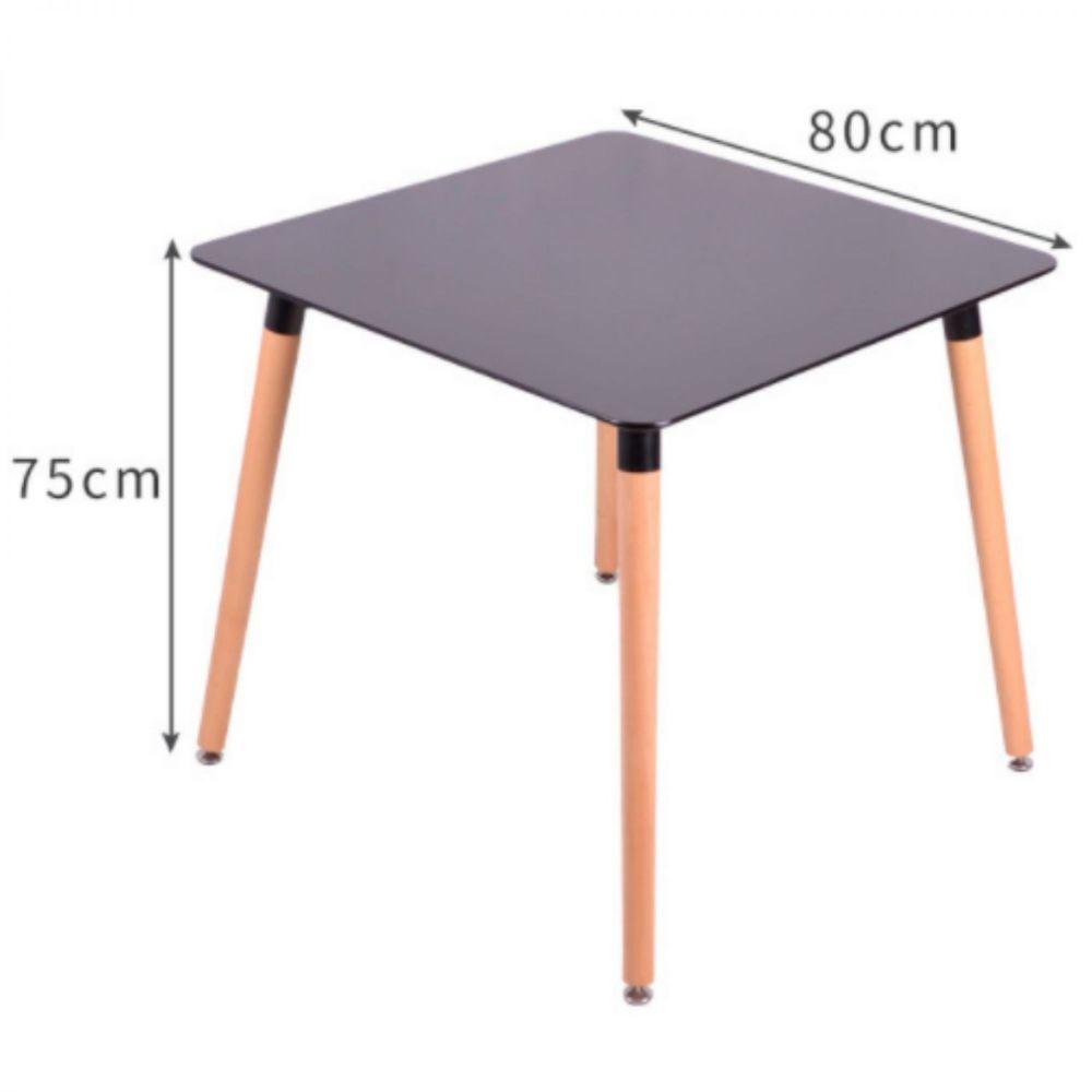 Mesa Eames Cuadrada 80 cm MDF Negra Spacezat-1
