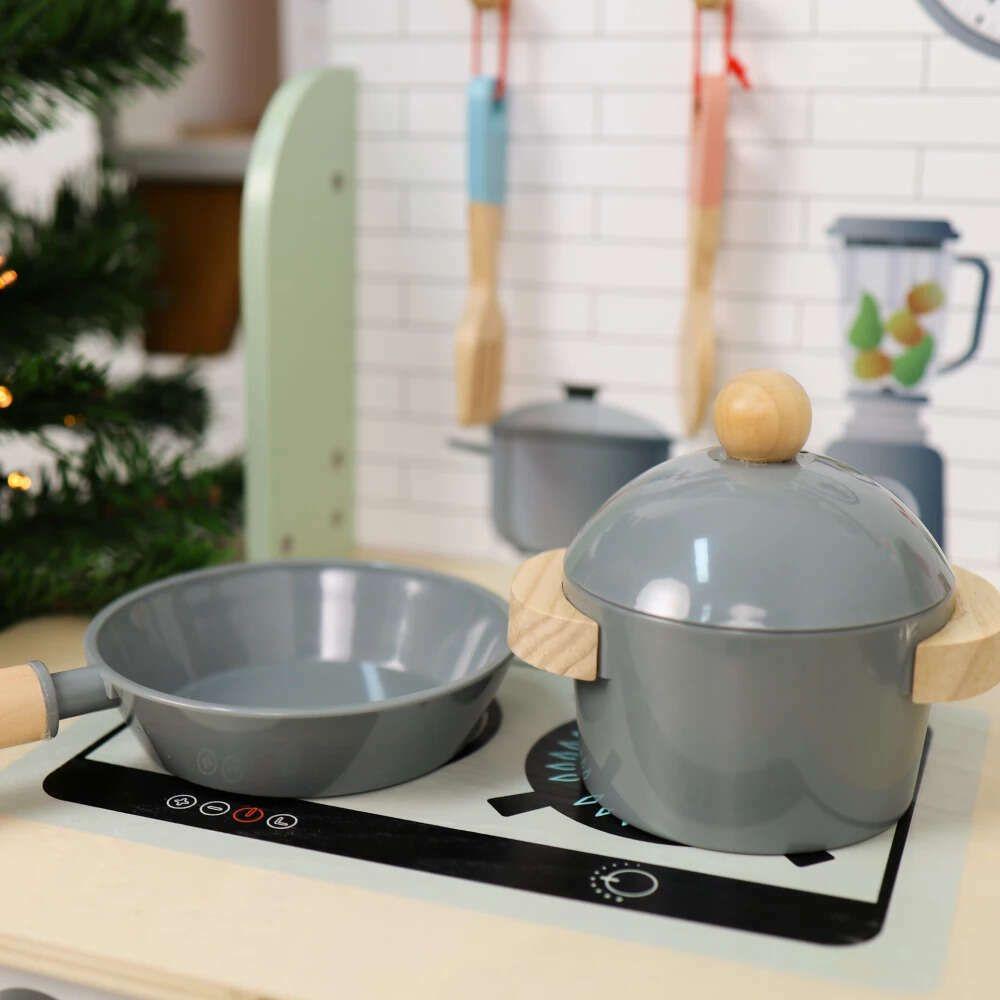 Cocina de Juguete de Madera Realista con Horno y Accesorios-4