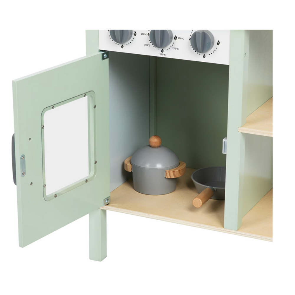 Cocina de Juguete de Madera Realista con Horno y Accesorios-7