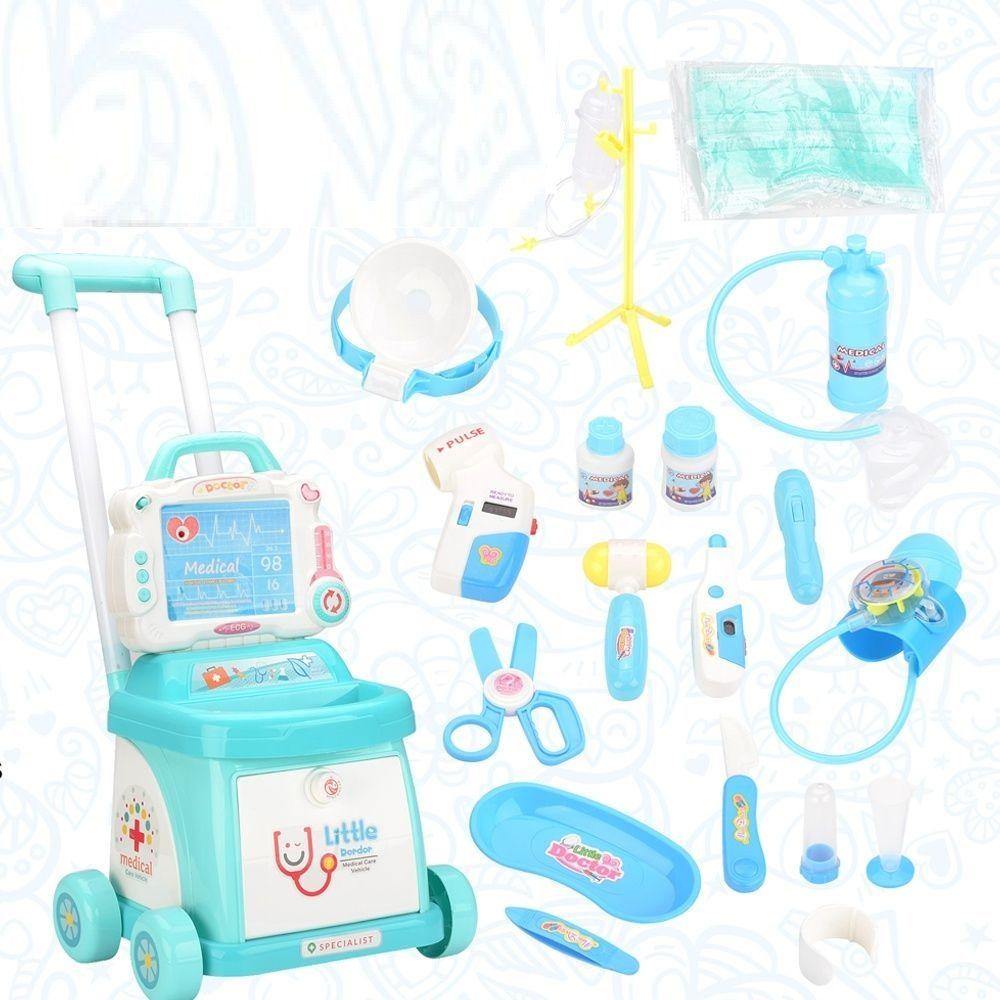 Carrito Medico Doctor Infantil Luces Sonidos Azul-1