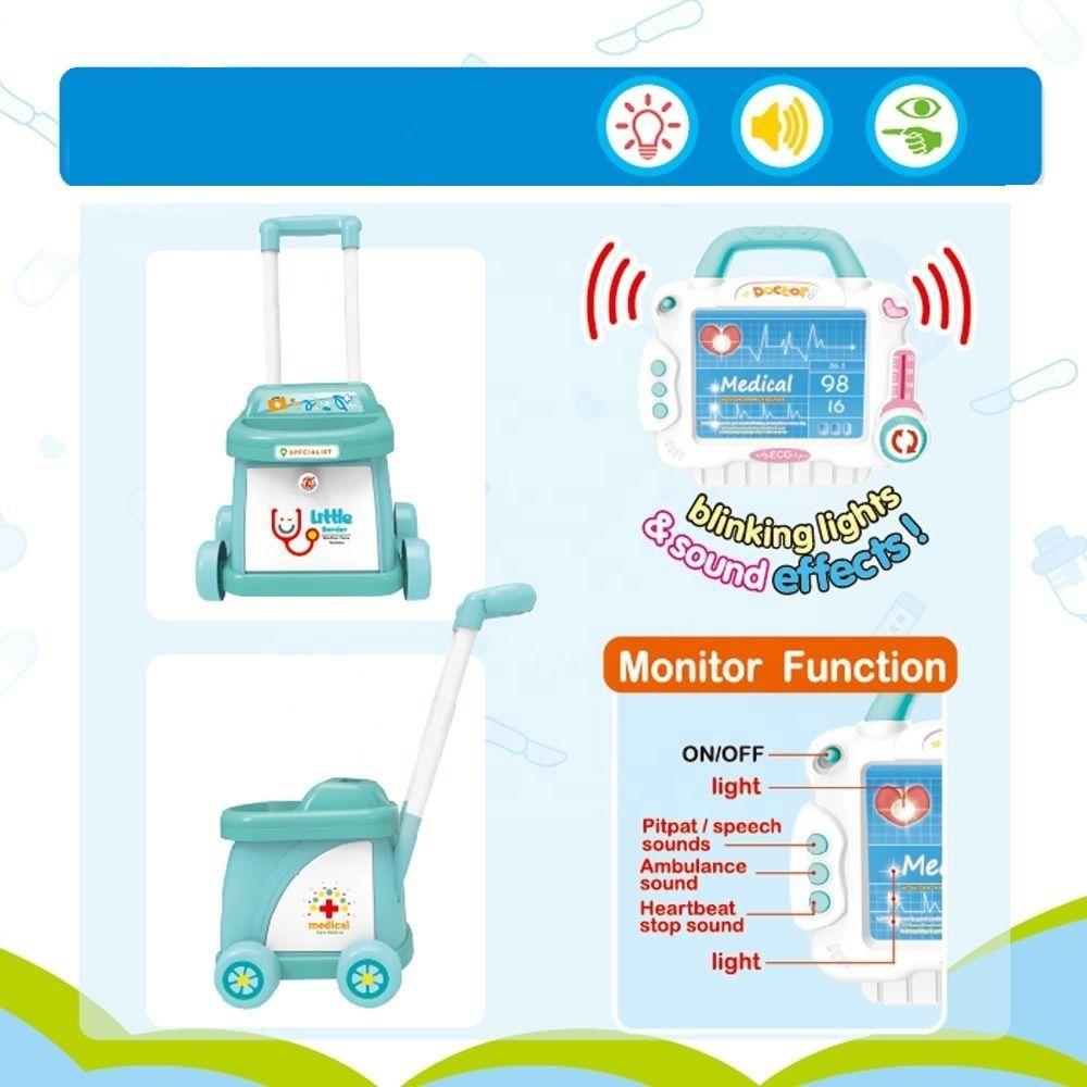 Carrito Medico Doctor Infantil Luces Sonidos Azul-2