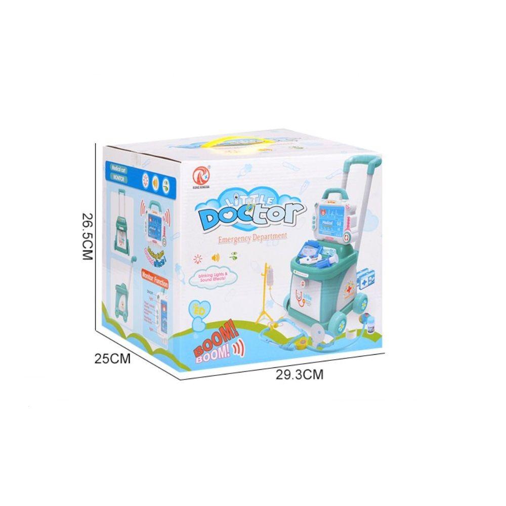 Carrito Medico Doctor Infantil Luces Sonidos Azul-4