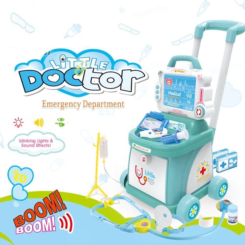 Carrito Medico Doctor Infantil Luces Sonidos Azul-5