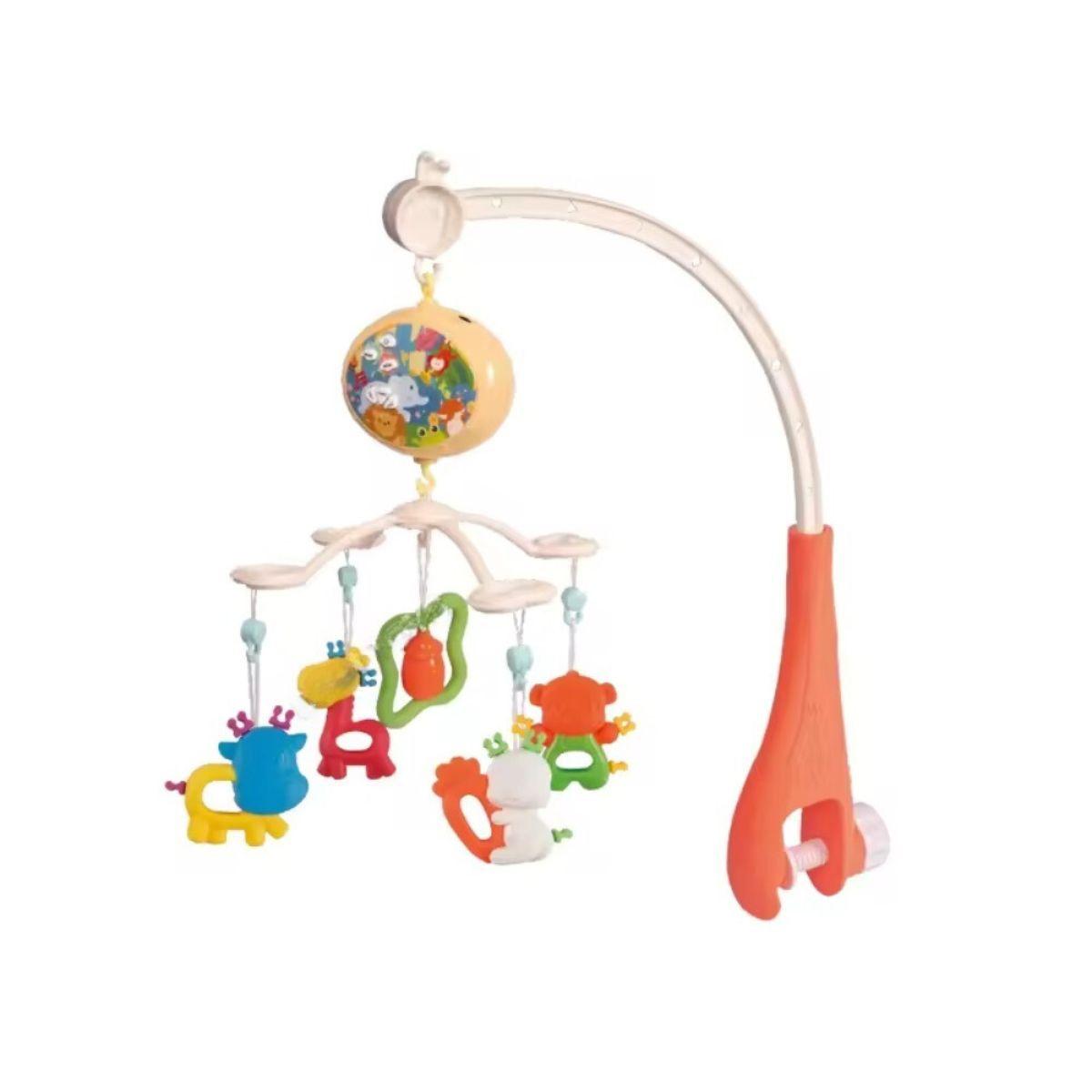 Móvil Musical Bebe Proyector Luz Control Remoto Cuna Rosa-4