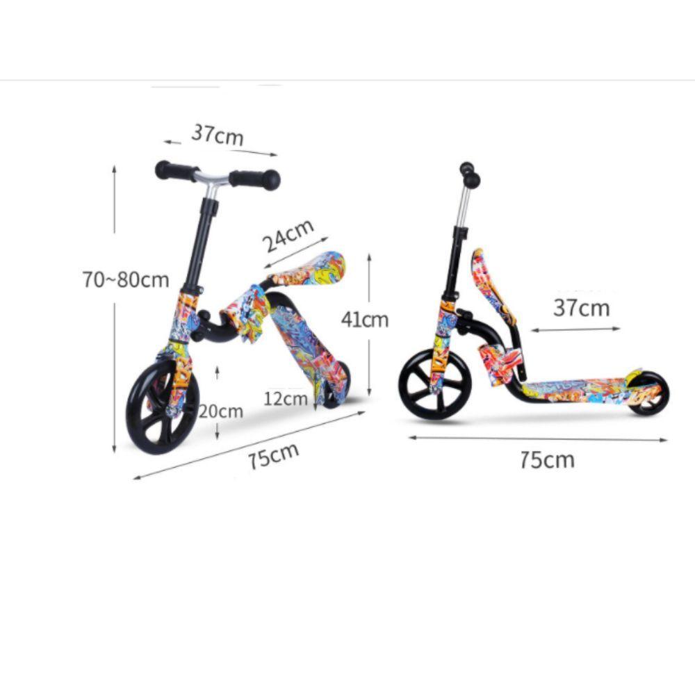 Scooter Monopatín 2en1 con Asiento Ajustable y Luces-3