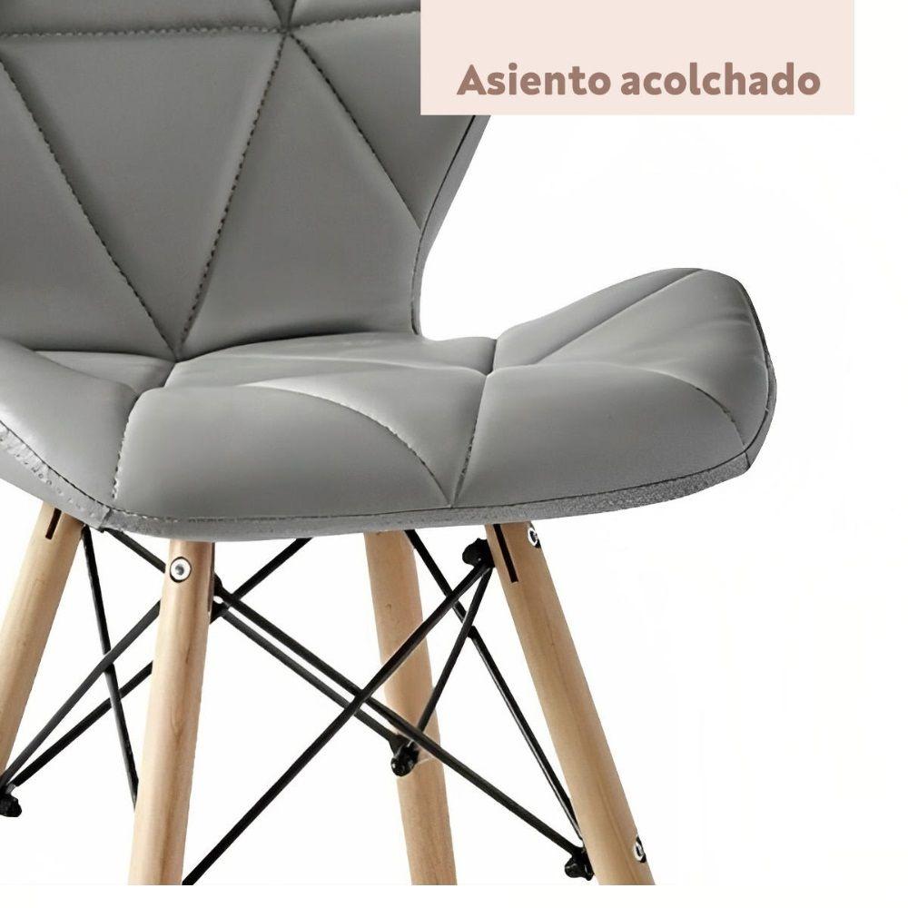 Silla Radar Acolchada Ecocuero Gris-3