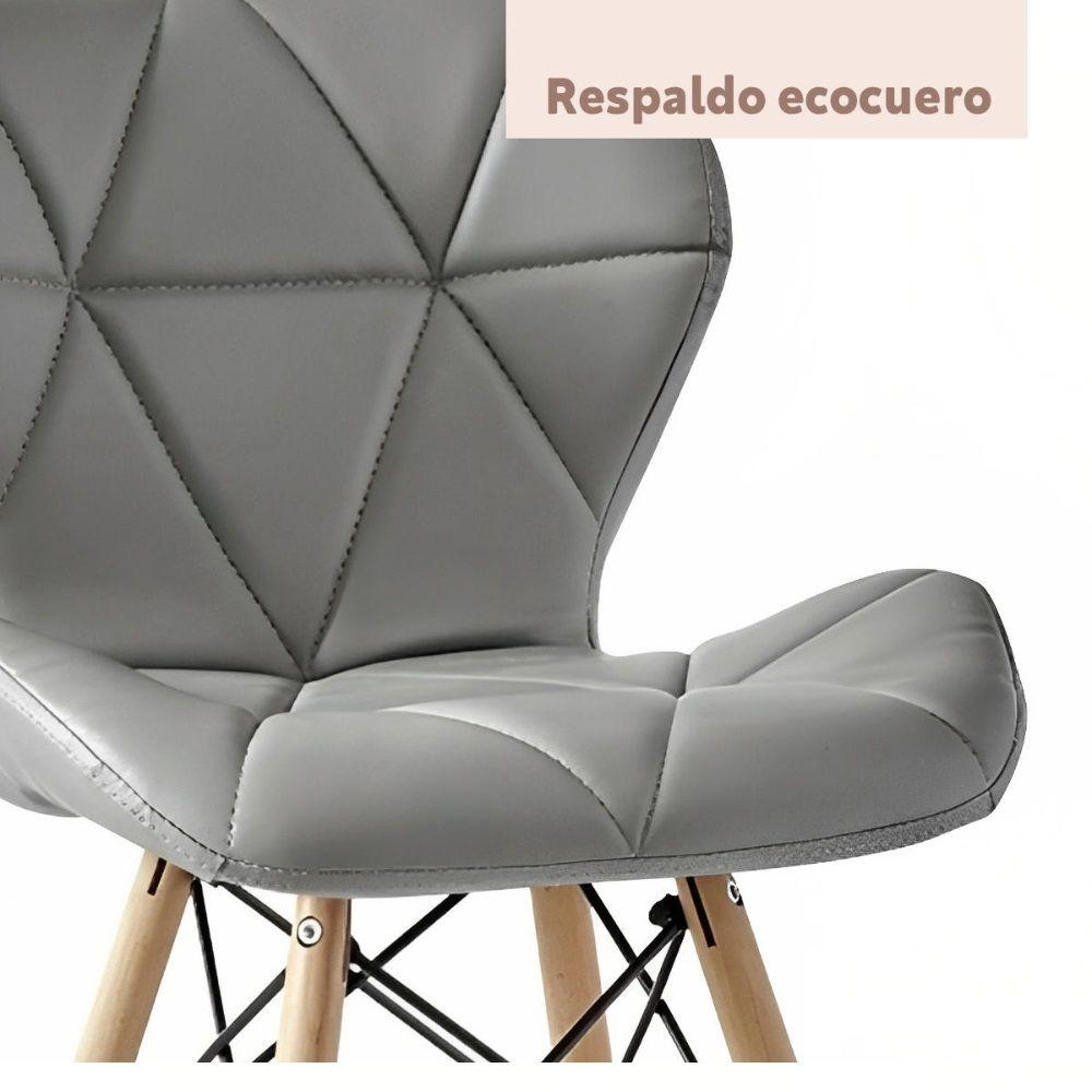 Silla Radar Acolchada Ecocuero Gris-5