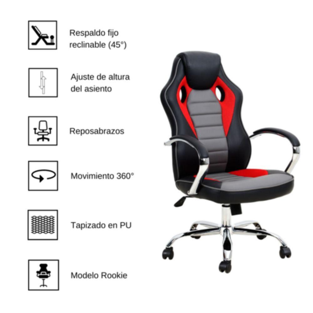 Silla Gamer Rookie Nibio Roja-4