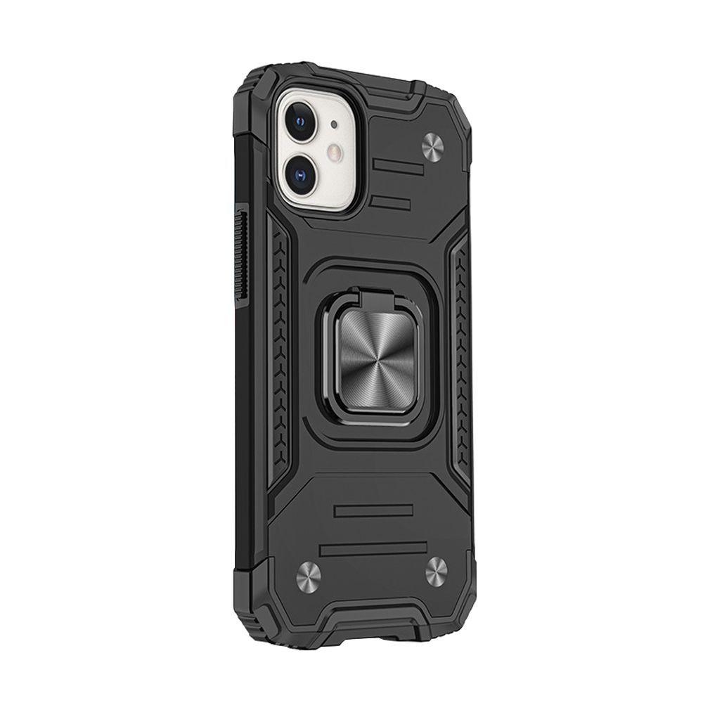Carcasa Antishock Anillo Negra + Lámina Compatible iPhone 12-0