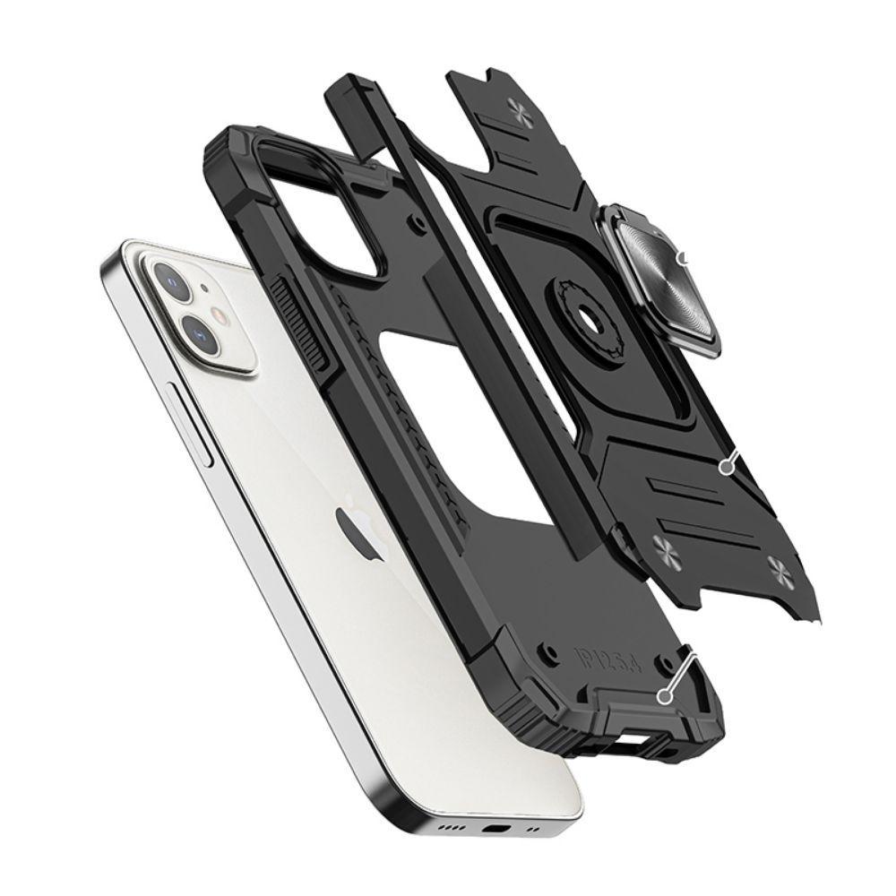 Carcasa Antishock Anillo Negra + Lámina Compatible iPhone 12-3