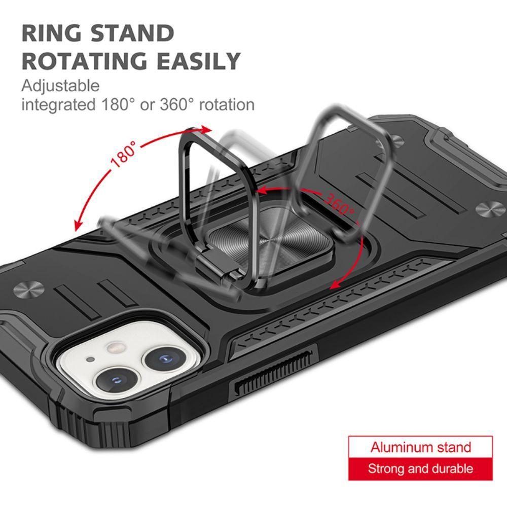 Carcasa Antishock Anillo Negra + Lámina Compatible iPhone 12-4