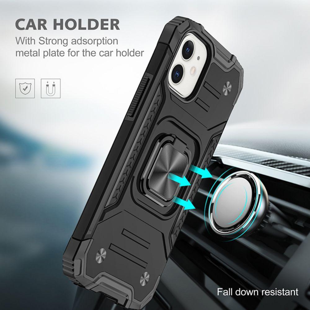 Carcasa Antishock Anillo Negra + Lámina Compatible iPhone 12-6