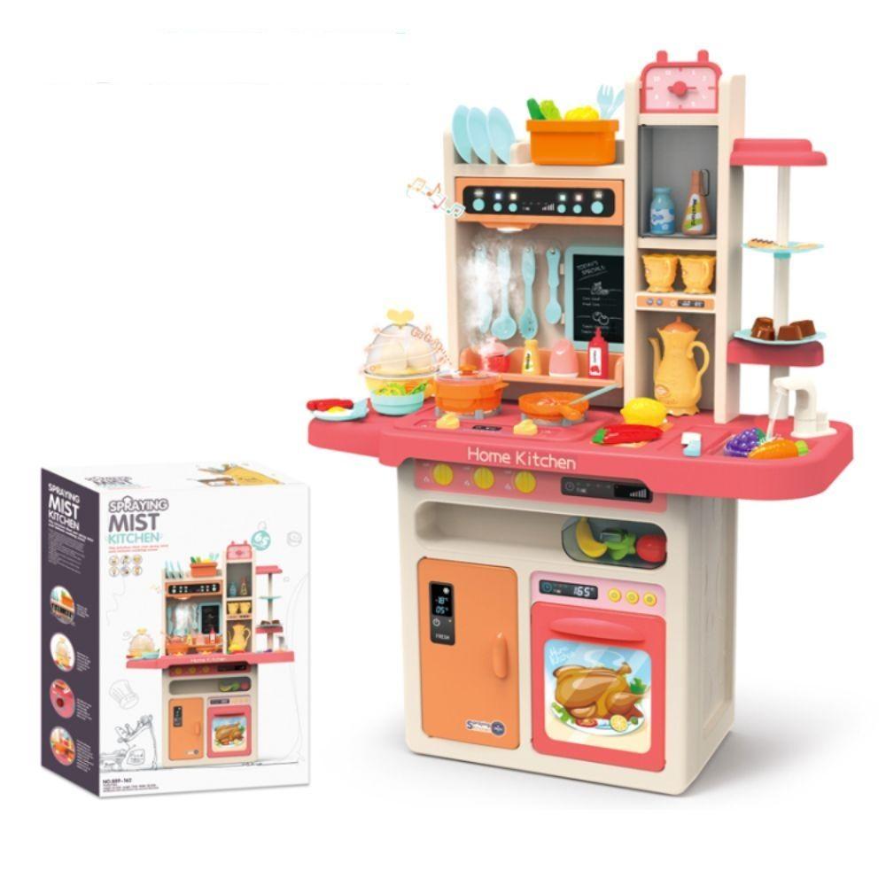 Cocina de Juguete 65 Piezas 93cms Altura Rosada-3