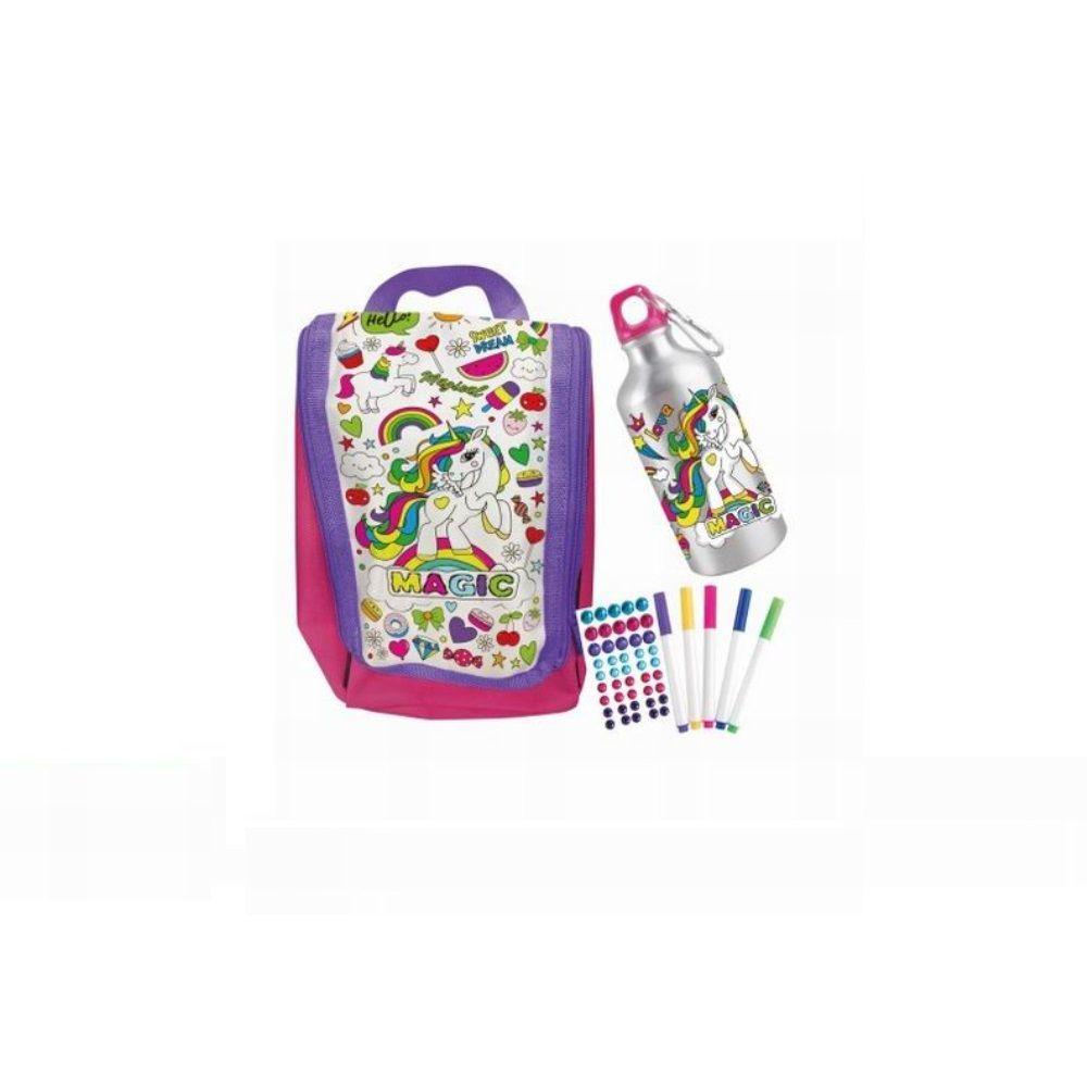 Mochila Unicornio Didáctica para Colorear con Cooler 2 en 1-0