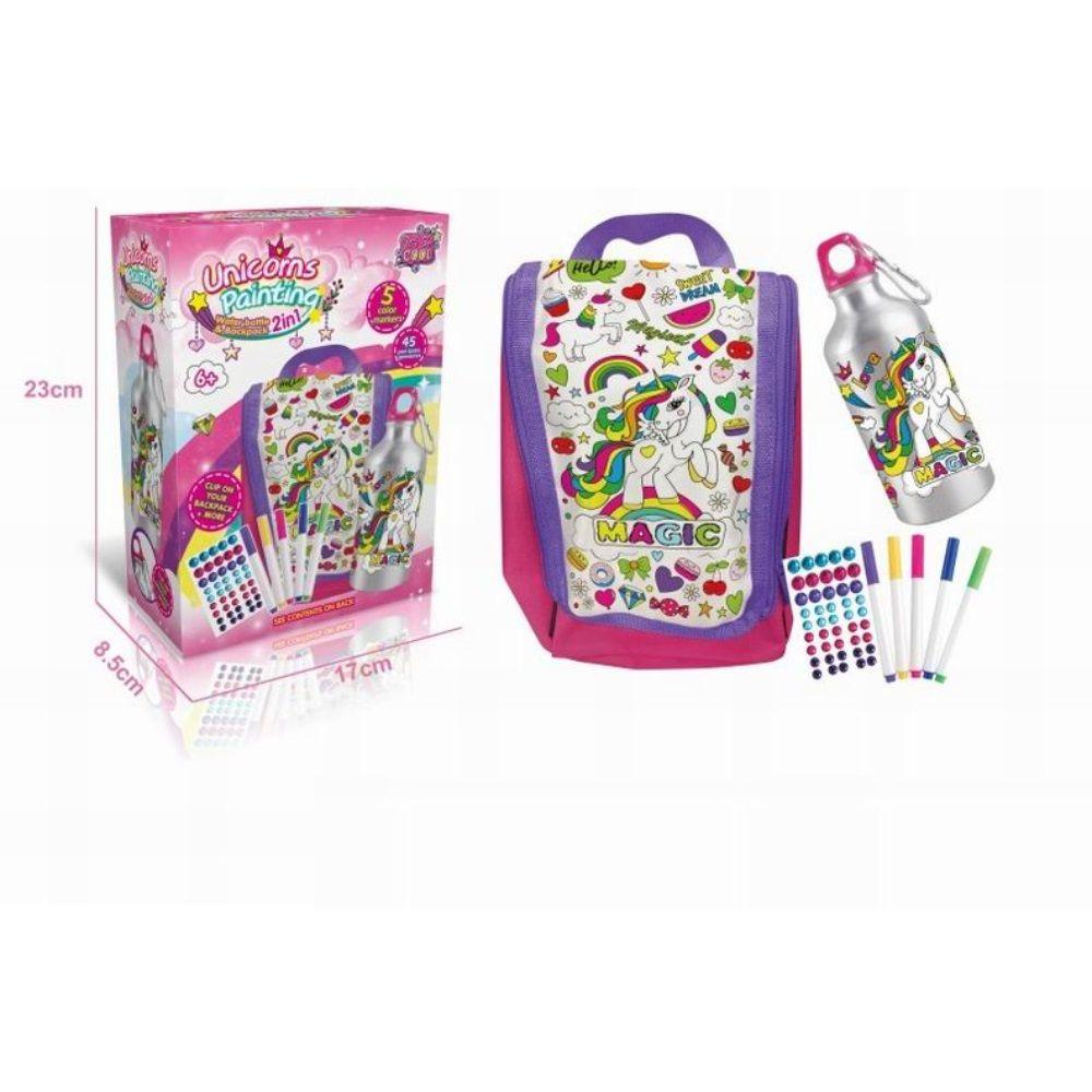 Mochila Unicornio Didáctica para Colorear con Cooler 2 en 1-1