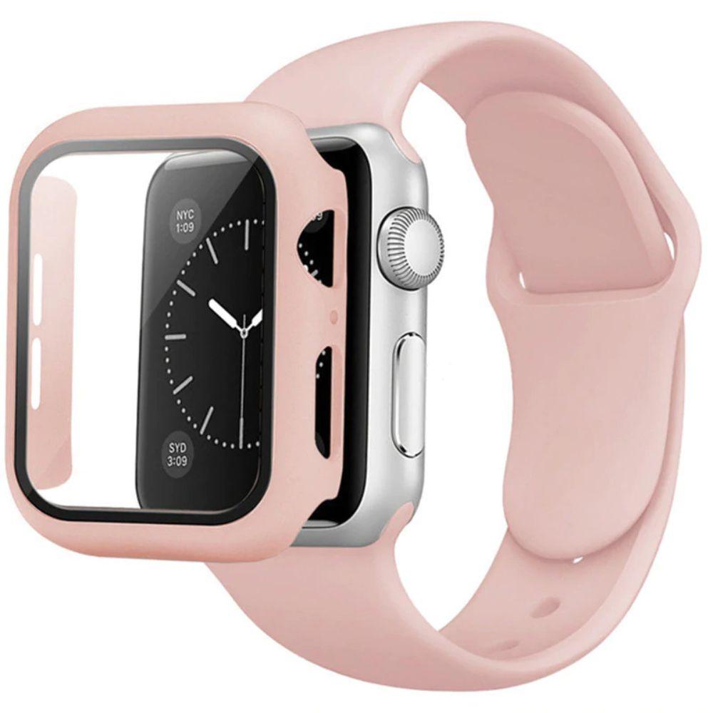 Correa + Carcasa Compatible c/ Apple Watch 42/44mm Rosa-0