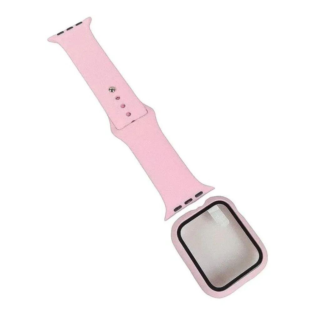 Correa + Carcasa Compatible c/ Apple Watch 42/44mm Rosa-2