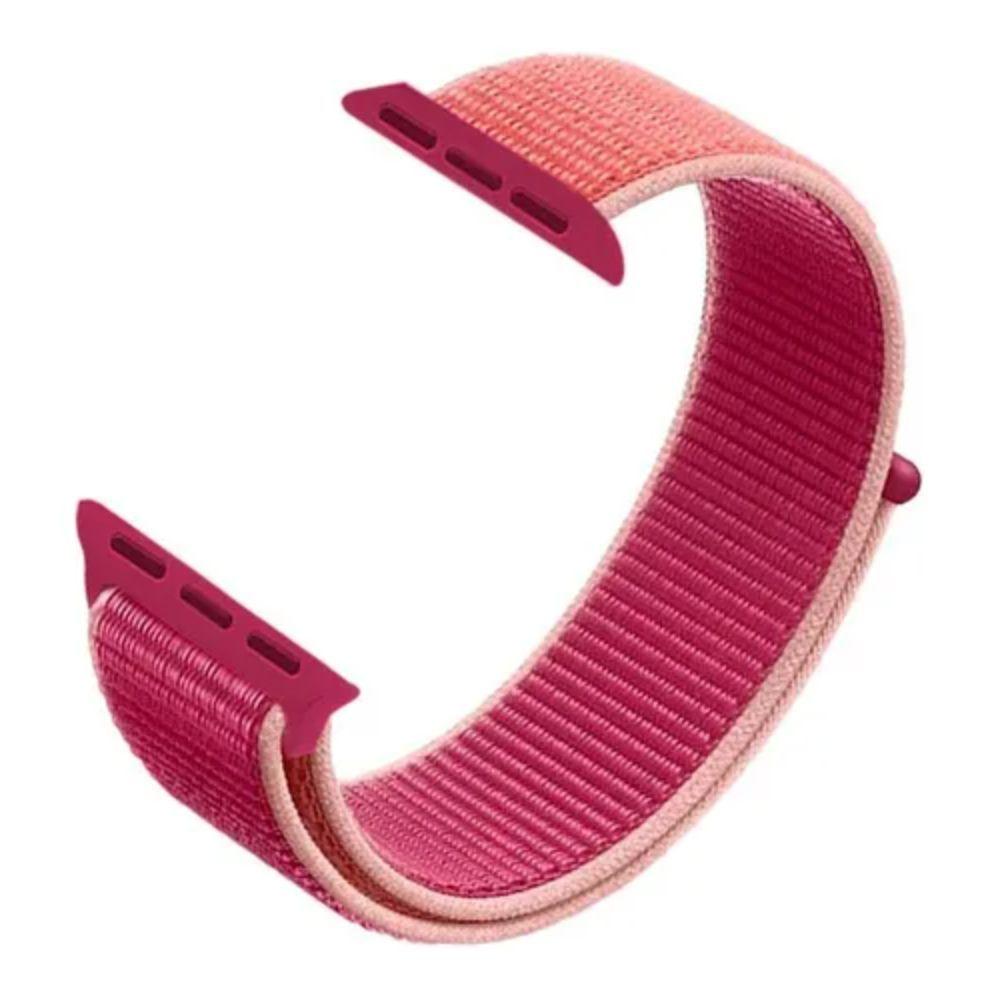 Correa Compatible c/ Apple Watch Nylon Velcro 38/40mm Fucsia-2