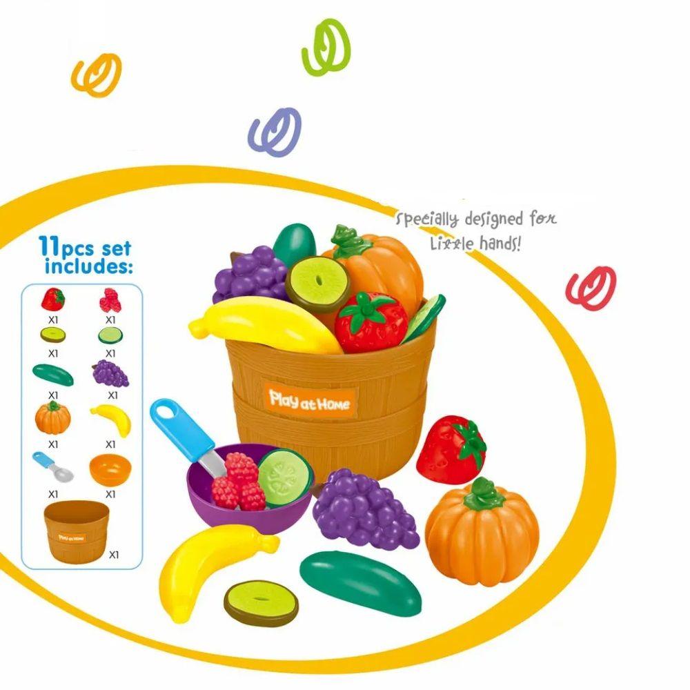 Canasto Frutas y Verduras 11 piezas Juguete Didáctico-1
