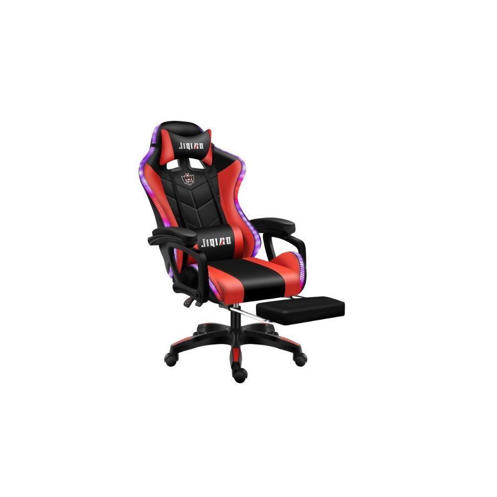 Silla Gamer con Luces y Reposa Pies Rojo-1