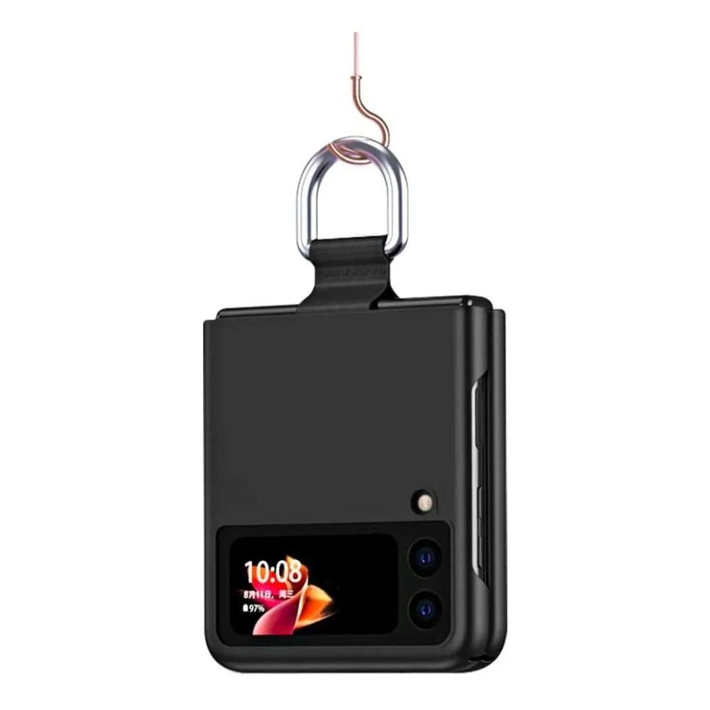 Carcasa c/ Anillo Negro Compatible Samsung Z Flip 3 + Lámina-0