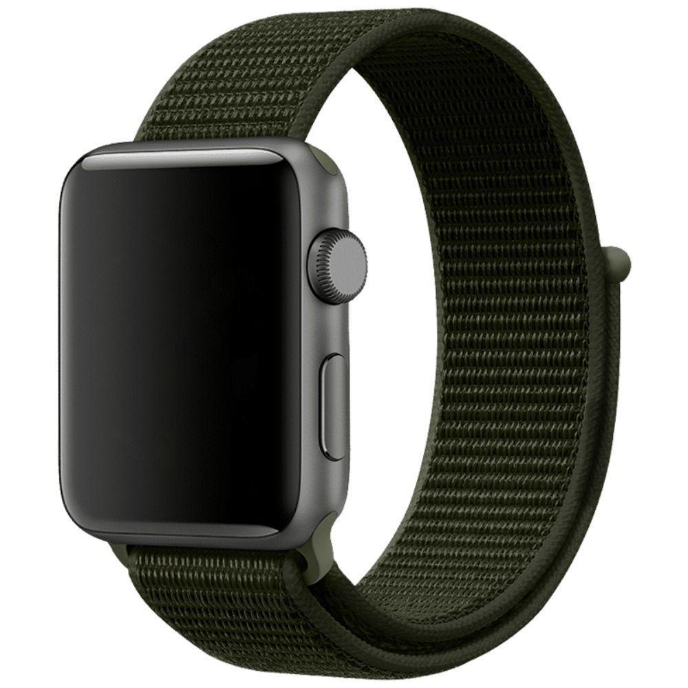 Correa Compatible c/ Apple Watch Nylon Velcro 38/40mm Verde-5