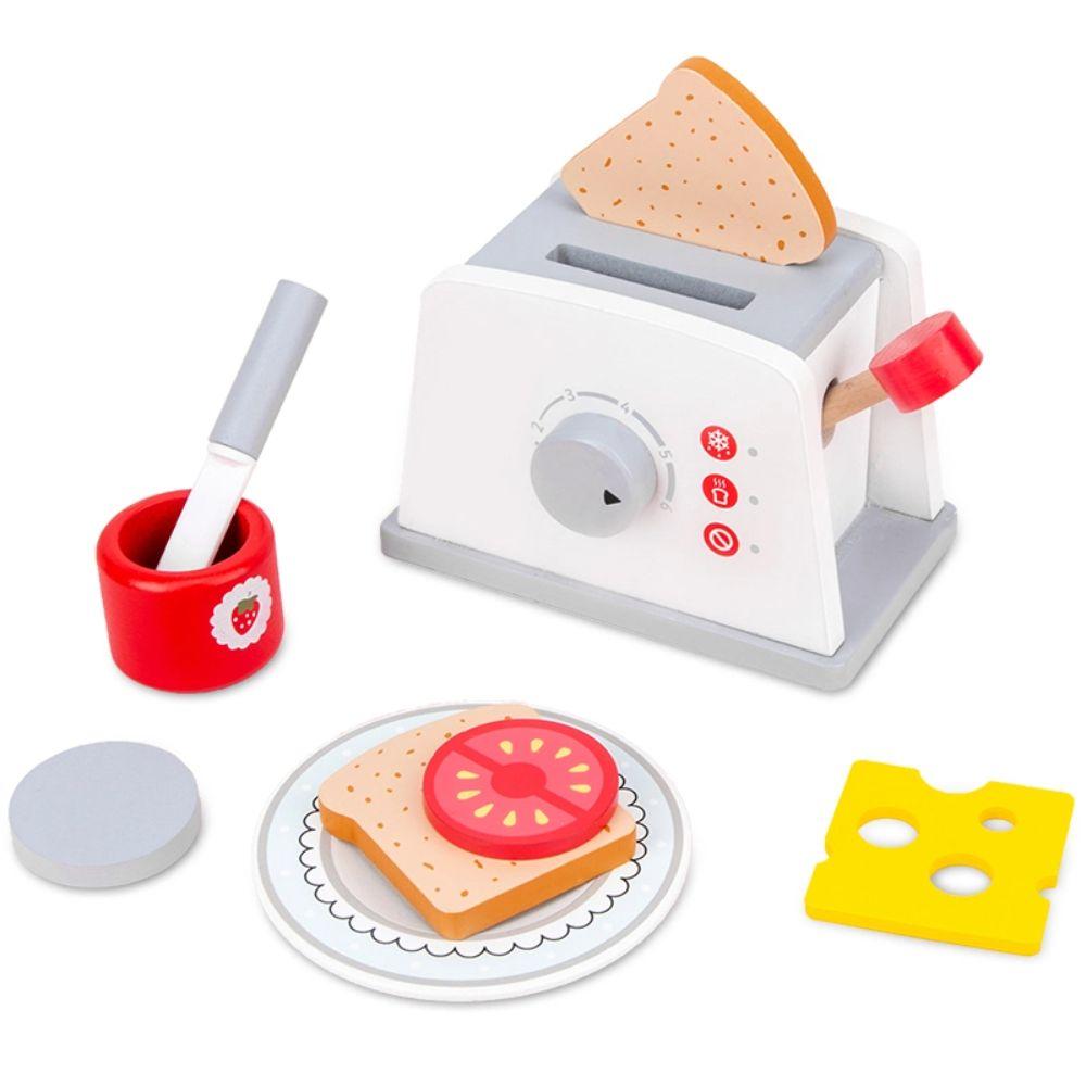 Juguete Tostadora de Madera para Niños 9 Piezas-0