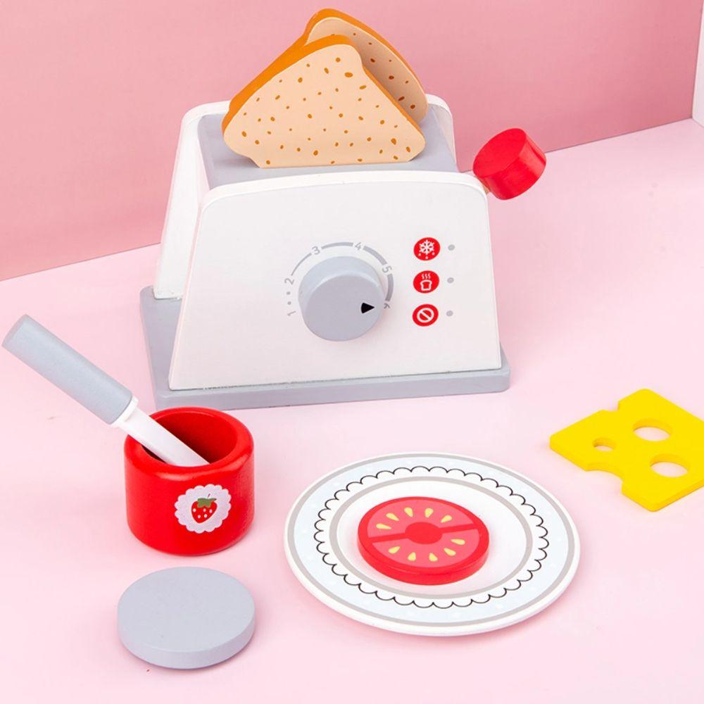 Juguete Tostadora de Madera para Niños 9 Piezas-3