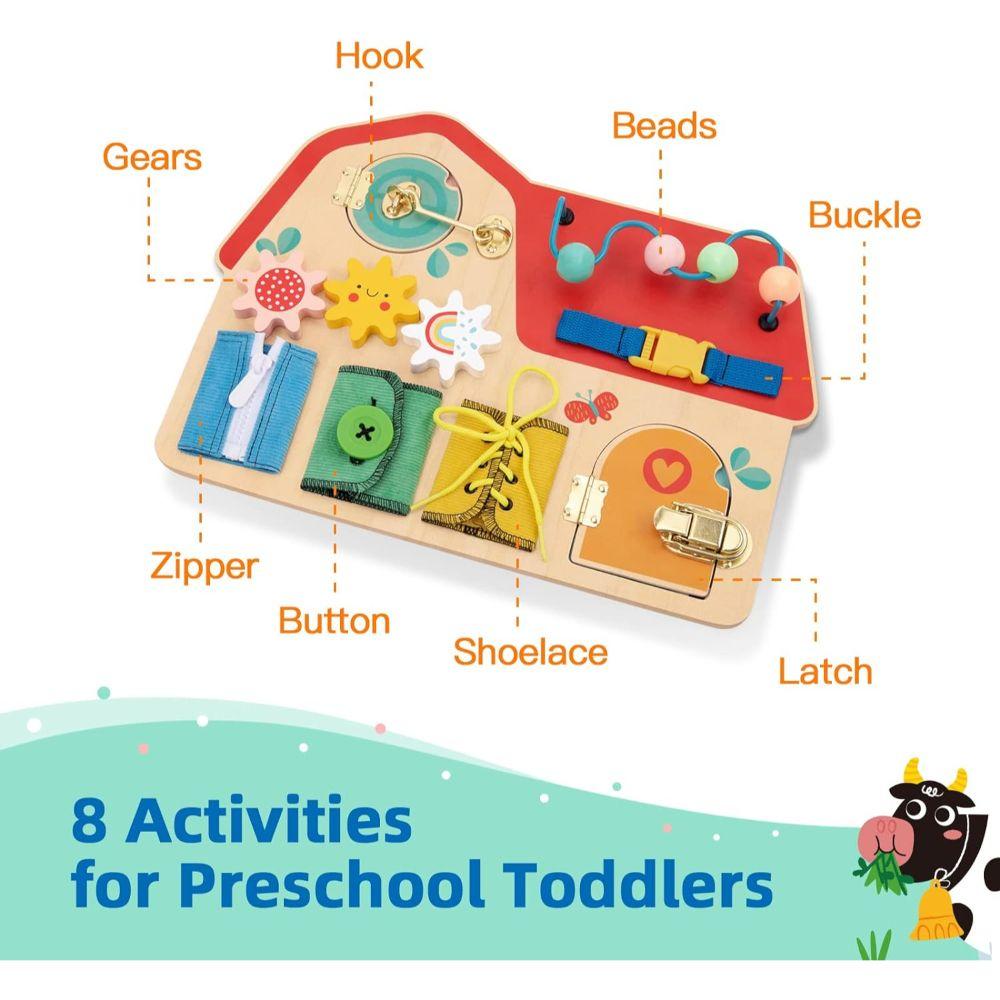 Tablero Actividades Madera 8 en 1 Juguete Montessori-1