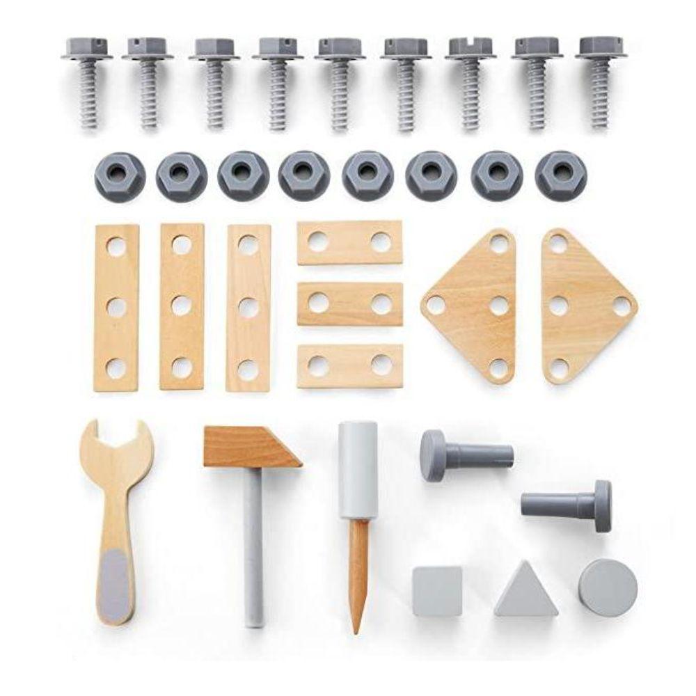 Correpasillo Andador Madera con Herramientas Celeste-2