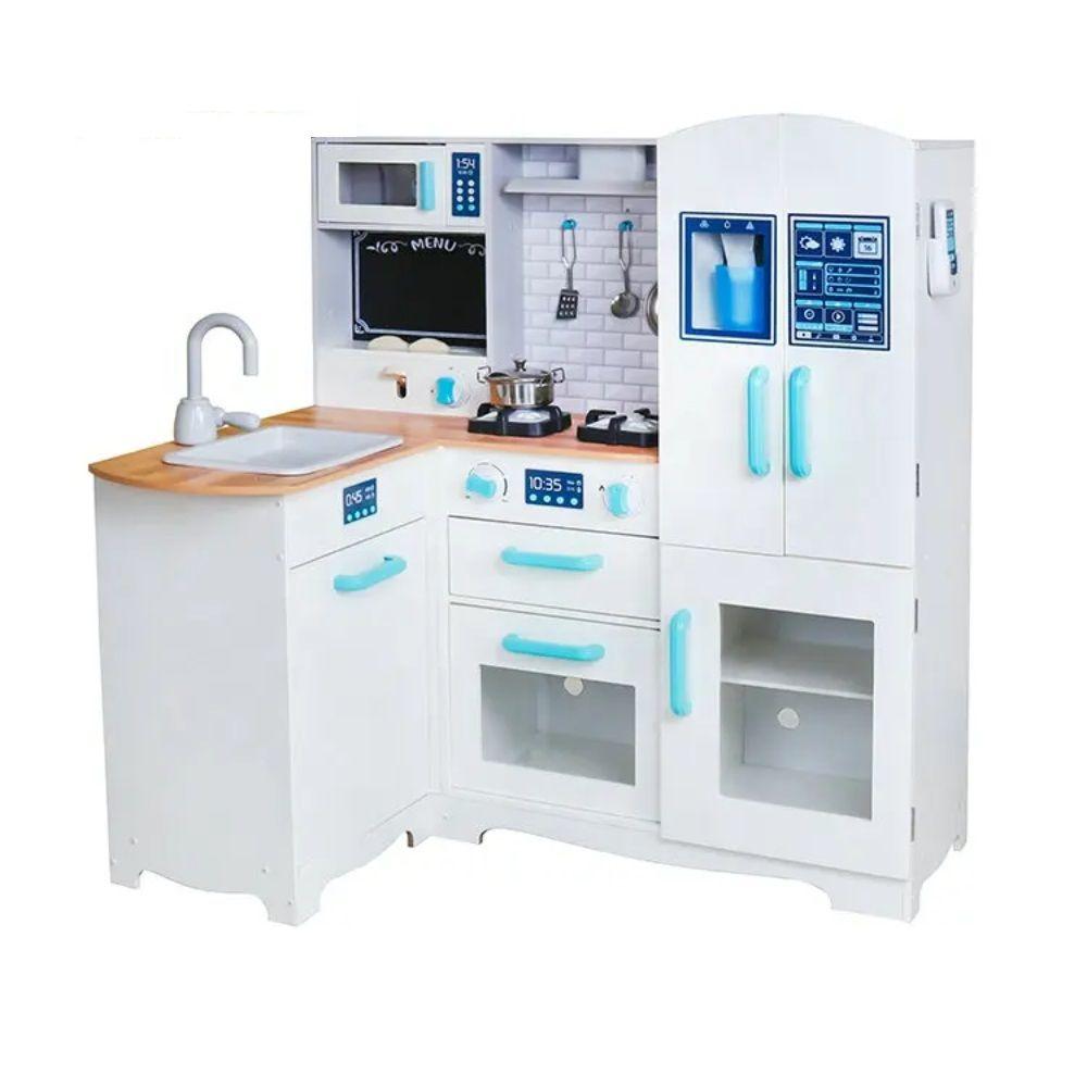 Cocina de Madera XL con Refrigerador y Accesorios Incluidos-0