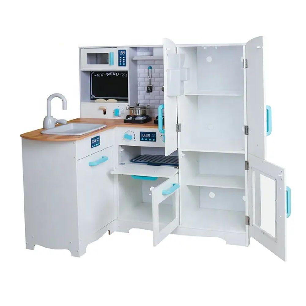 Cocina de Madera XL con Refrigerador y Accesorios Incluidos-2