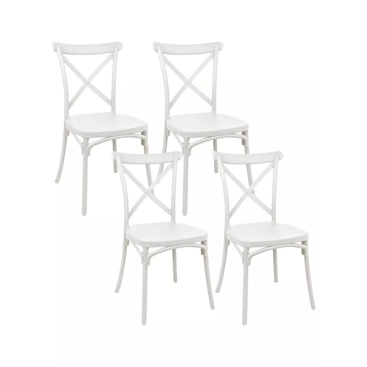 Pack de 4 Sillas Crossback Blanca-0