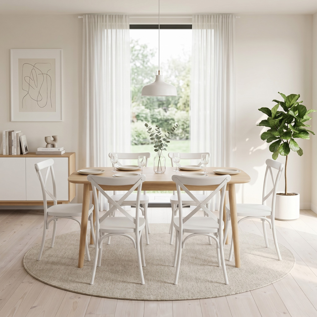 Pack de 4 Sillas Crossback Blanca-1