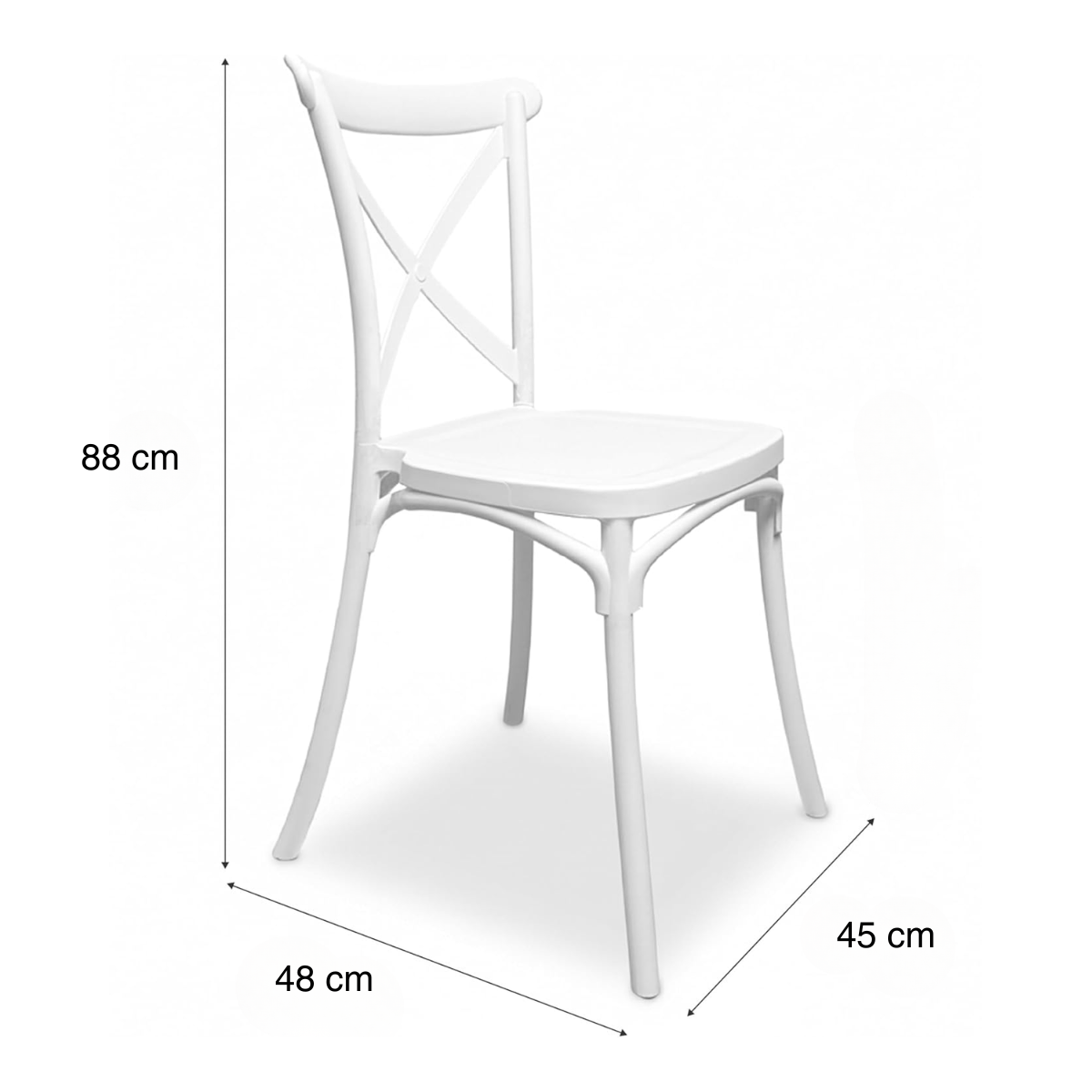 Pack de 4 Sillas Crossback Blanca-4