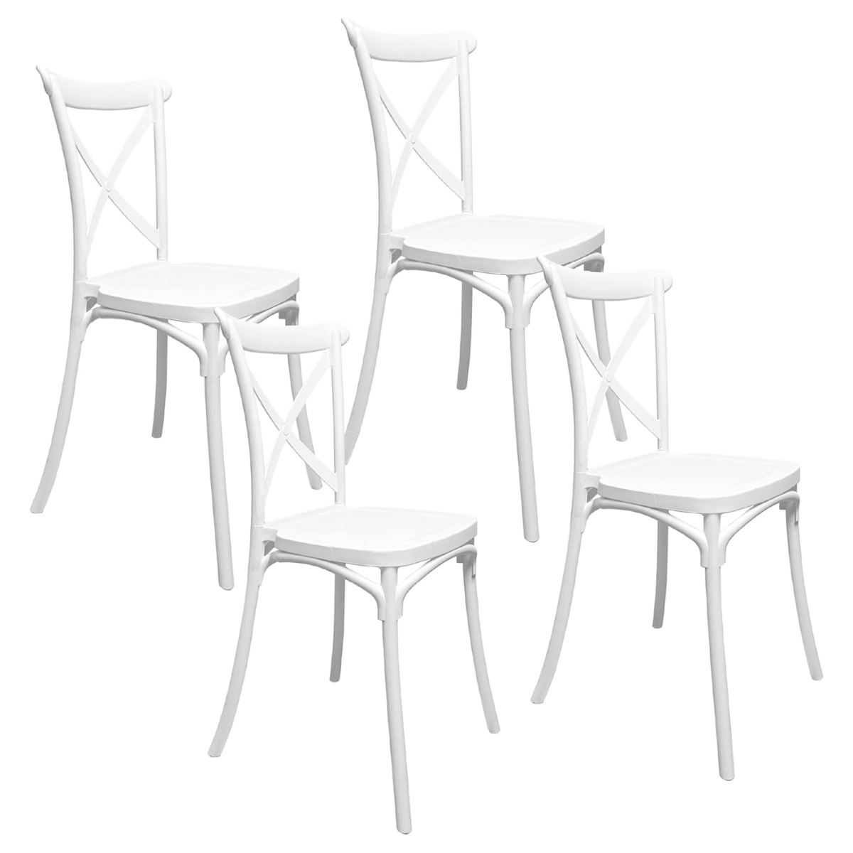 Pack de 4 Sillas Crossback Blanca-6