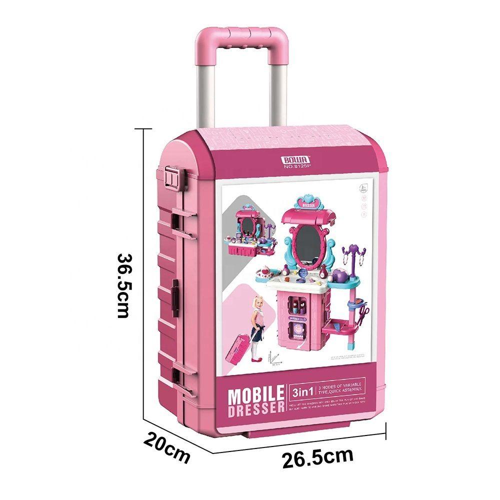 Maletín Tocador de juguete 3en1 con Accesorios Rosado-4