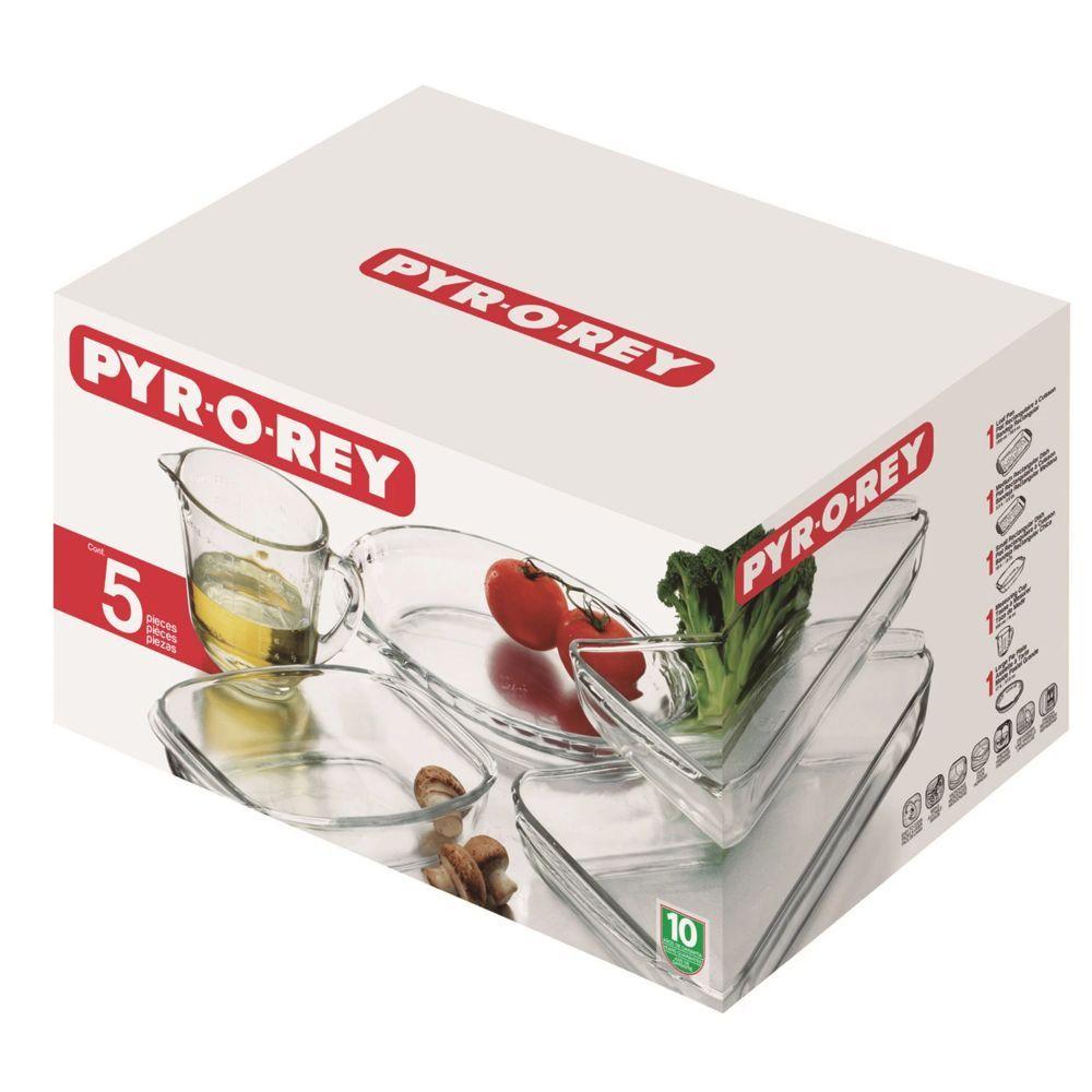 Set 5 Fuentes y Asaderas de Vidrio para Horno-2