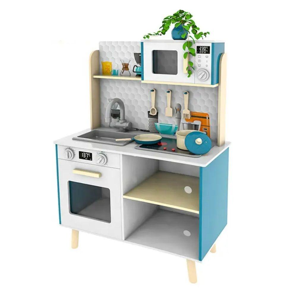 Cocina de Madera Juguete Realista Luces y Sonidos 60x30x90cm-1
