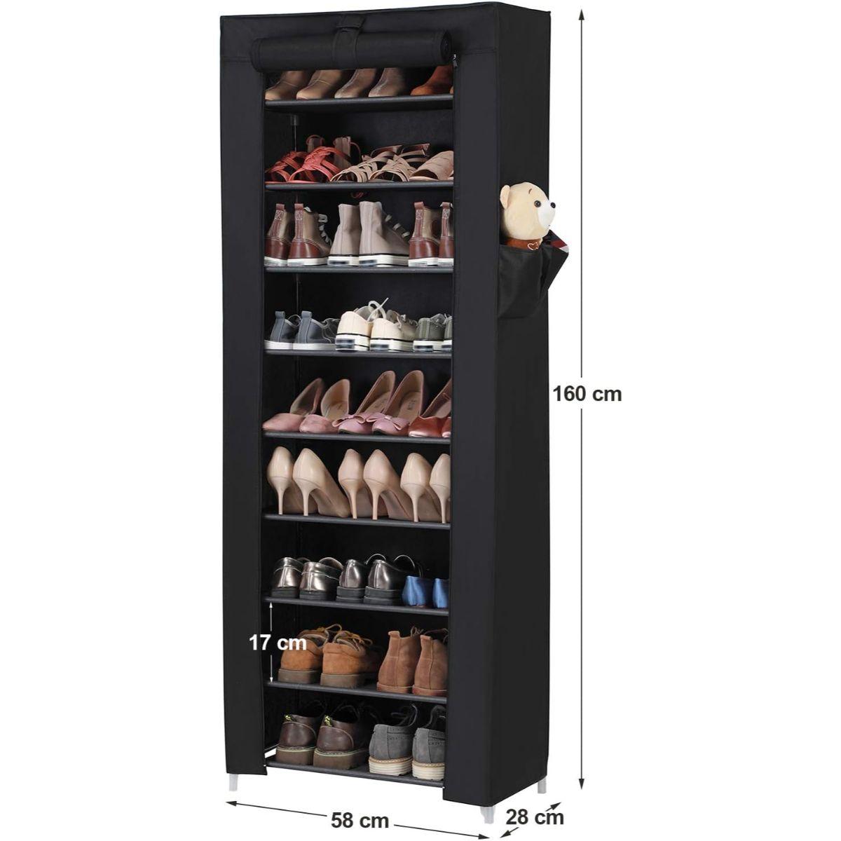 Organizador de Zapatos de Tela Negro 10 Niveles Abisko-2
