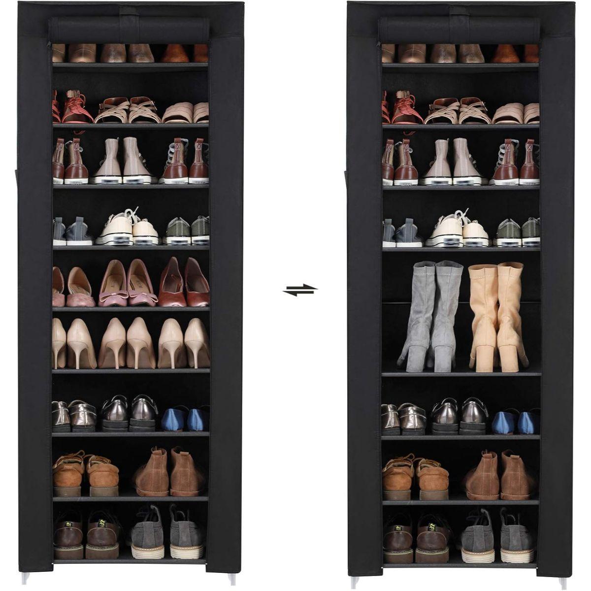 Organizador de Zapatos de Tela Negro 10 Niveles Abisko-3