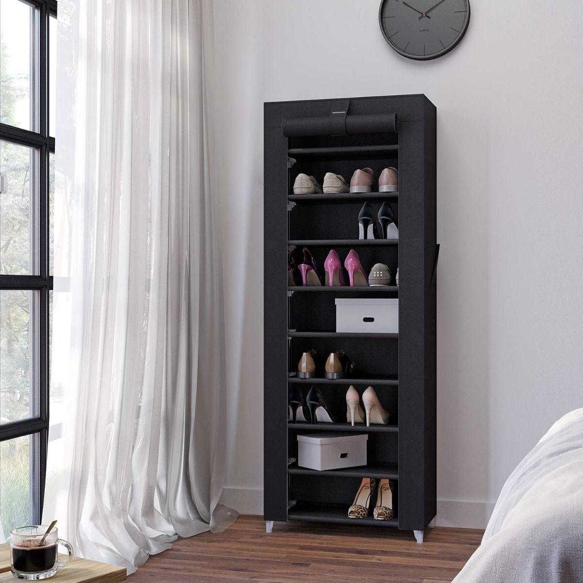 Organizador de Zapatos de Tela Negro 10 Niveles Abisko-4