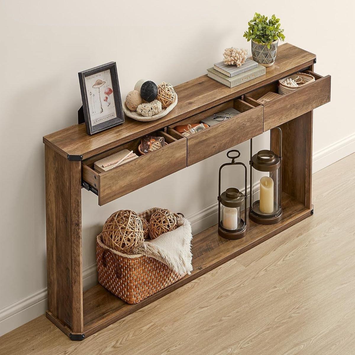 Mueble Recibidor Arrimo Marrón Rústico Hovsta-2