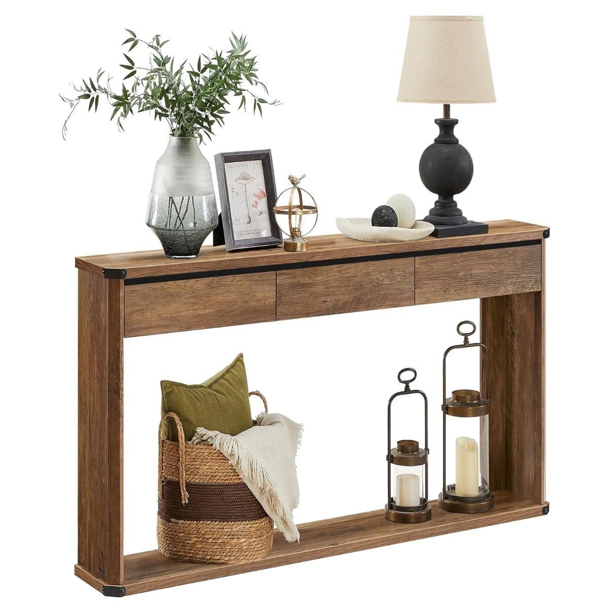 Mueble Recibidor Arrimo Marrón Rústico Hovsta-5