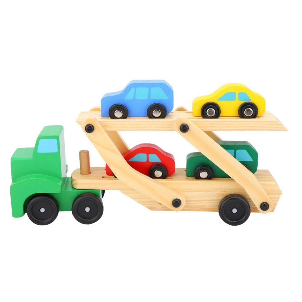 Camion Transportador de Autitos de Madera Juguete Didáctico-4