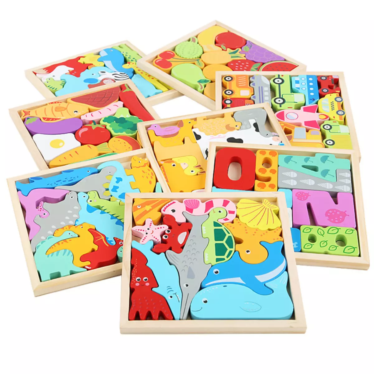 Set de 4 Puzzles de Madera Encaje-0